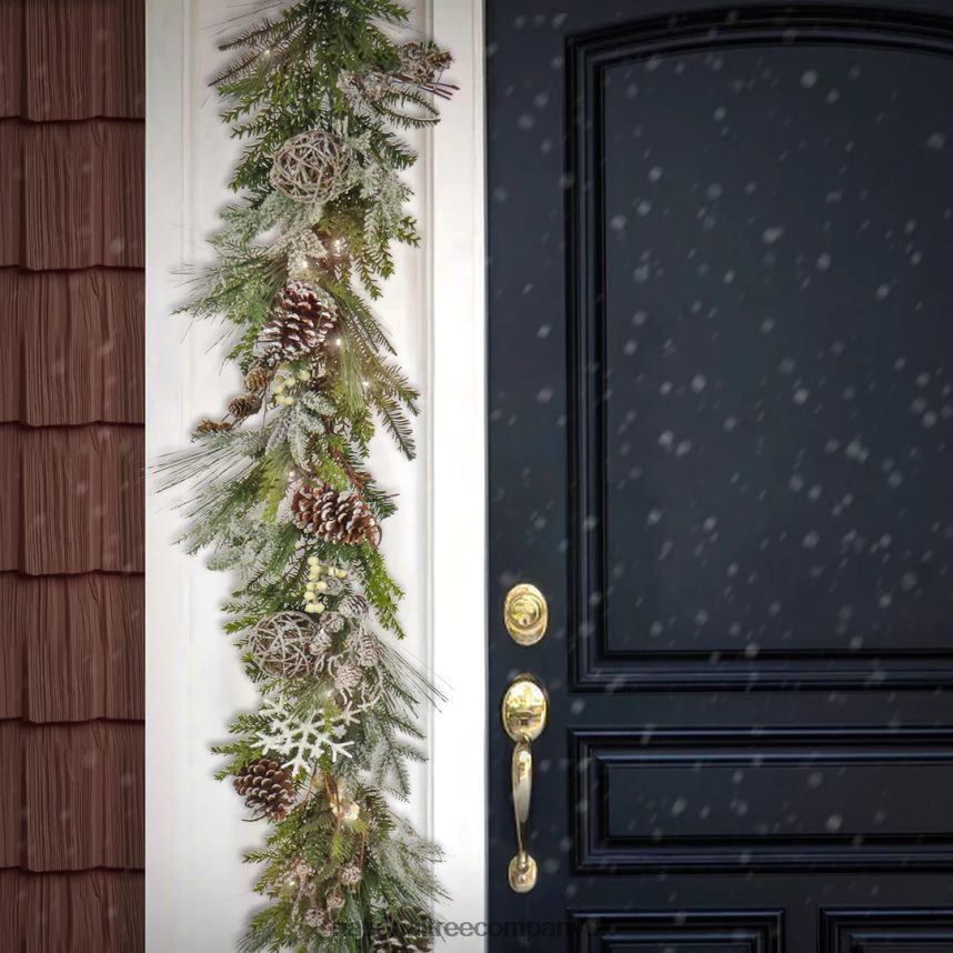 Greenery | National Tree Company 6 ft HGTV Home Collection Pre-Lit Cozy Winter Garland F2L4F414